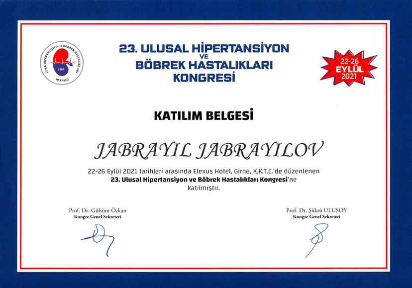 23. Ulusal Hipertansiyon ve Böbrek Hastalıkları Kongresi