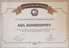 Dr. Aqil Ağakişiyev Qastroenteroloq sertifikası