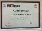 Uzman Doktor Könül Məmmədova Pulmonoloq sertifikası