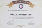 Dr. Aqil Ağakişiyev Qastroenteroloq sertifikası