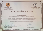 Dr. Aqil Ağakişiyev Qastroenteroloq sertifikası