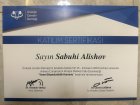 Op. Dr. Sabuhi Alishov Uroloq sertifikası