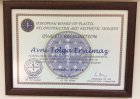 Dos. Dr. Avni Tolga Eryılmaz Plastik cərrah sertifikası