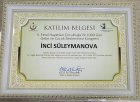 Uzman Doktor İnci Süleymanova Mama ginekoloq sertifikası